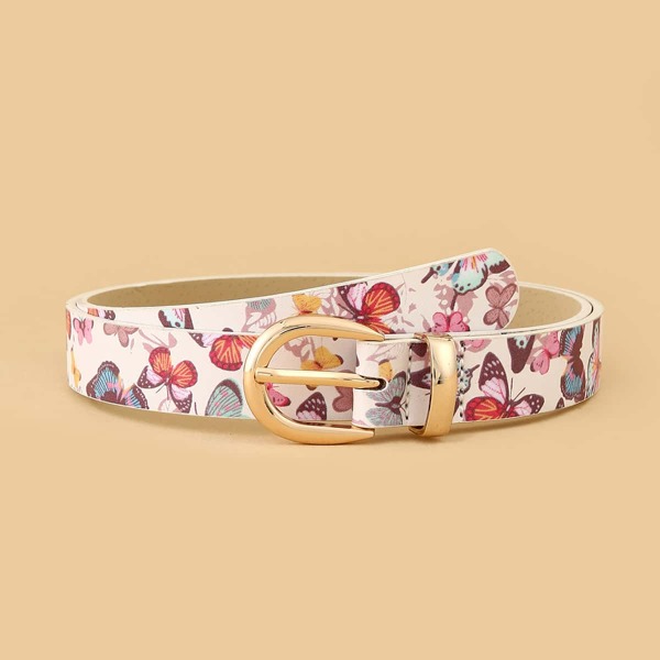 

Butterfly Print Belt, Multicolor