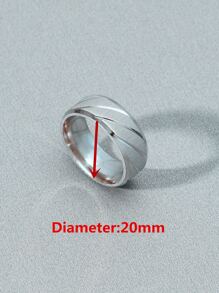 Anillo simple y elegante de acero inoxidable para hombres de moda y populares para regalo de joyería y para una apariencia elegante - Plateado - Ver 3