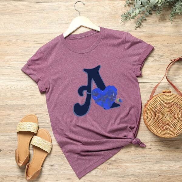 

Plus Heart And Letter Graphic Tee, Red violet