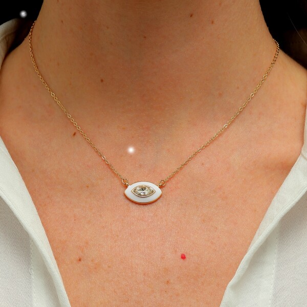 

Simple Pendant Necklace, White