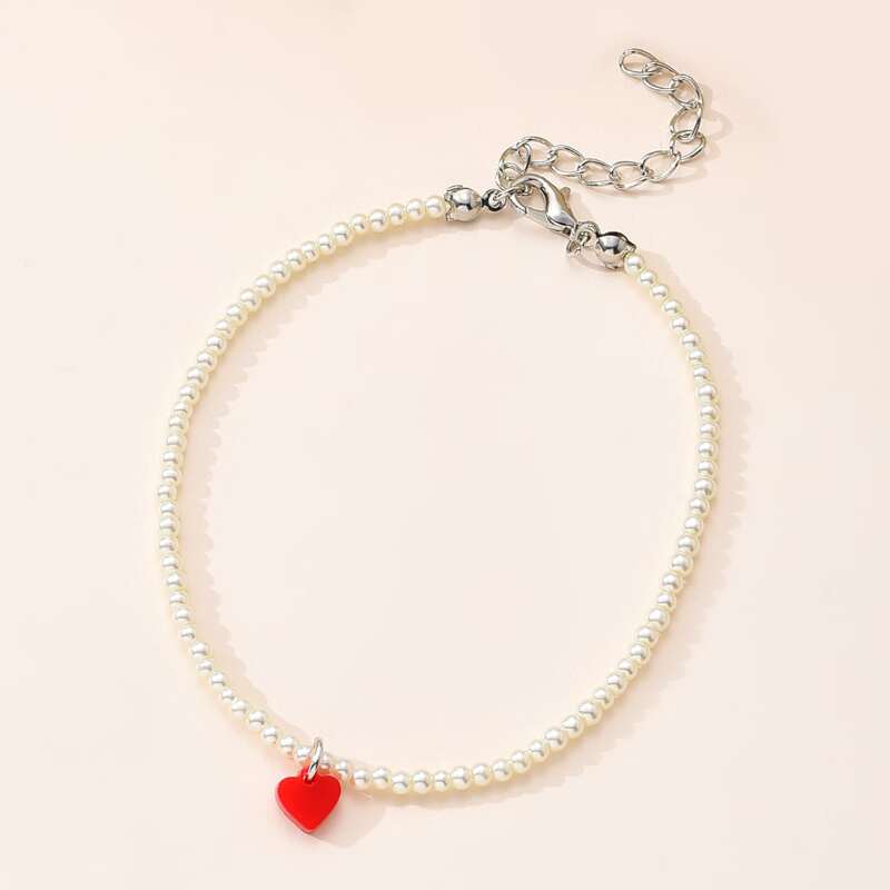 

Heart Beaded Bracelet, Silver