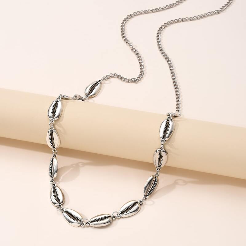 

Shell Decor Waist Chain, Antique silver