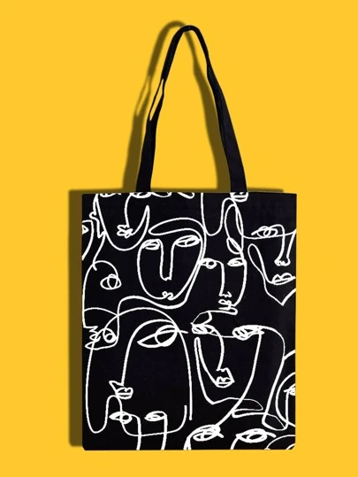 Minimalist Figure Graphic Shopper Bag
