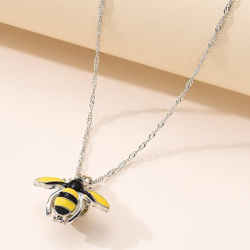 

Luminous Bee Pendant Necklace, Silver