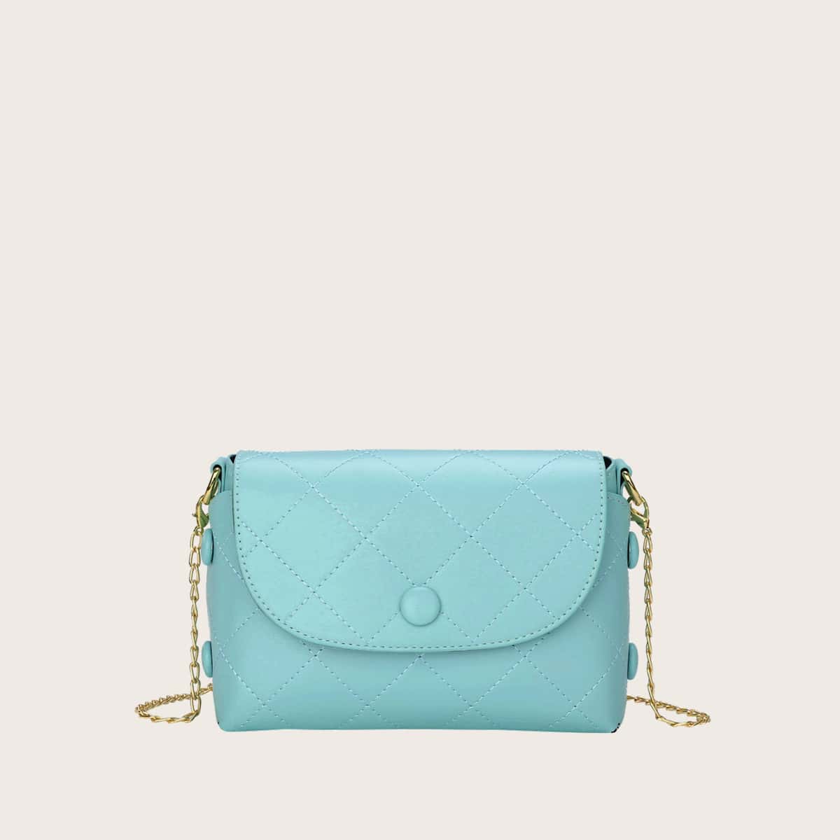 

Quilted Chain Crossbody Bag, Blue
