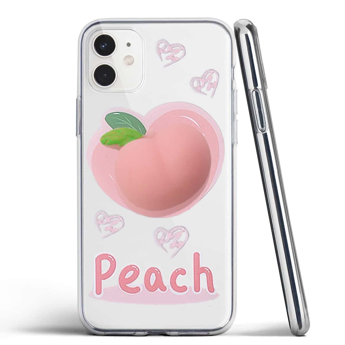 

Peach Graphic Phone Case, Pink