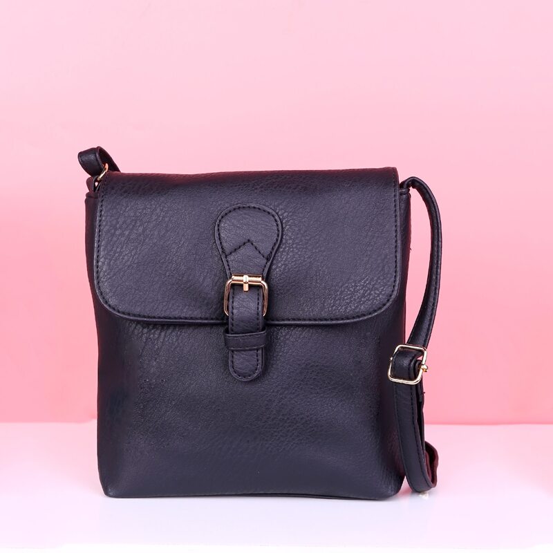 

Solid Crossbody Bag, Black