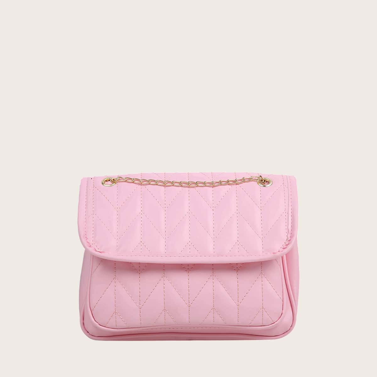 

Quilted Chain Crossbody Bag, Pink