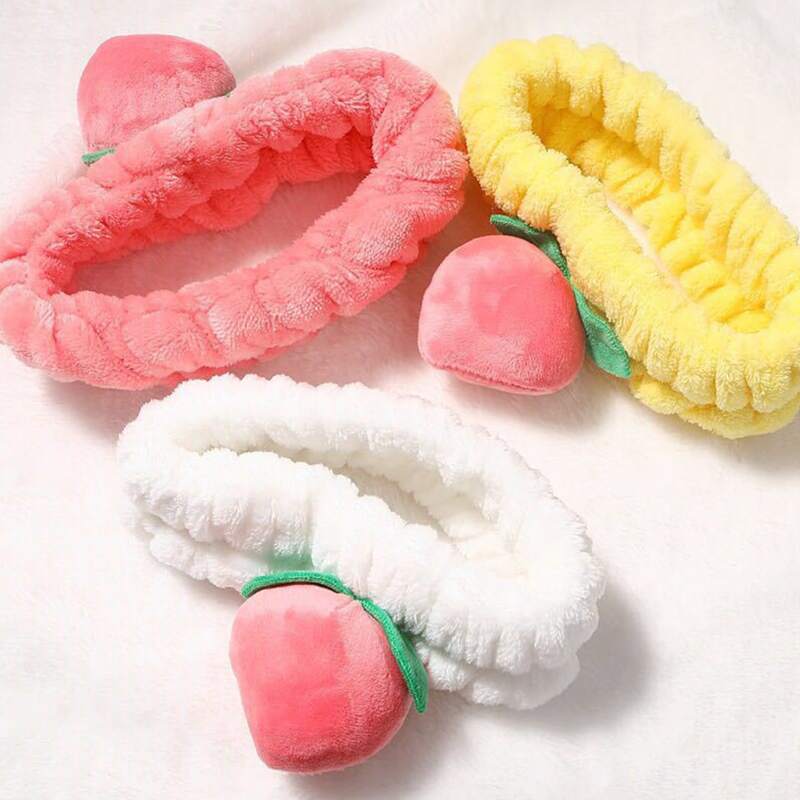 

1pc Random Peach Bath Headband, Multicolor
