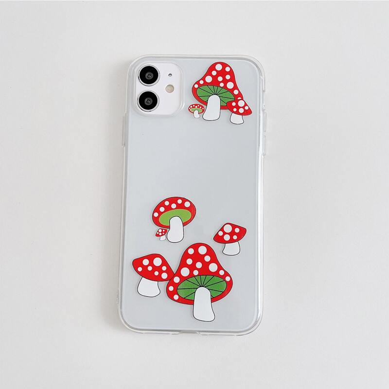 

Mushroom Graphic Phone Case, Clear