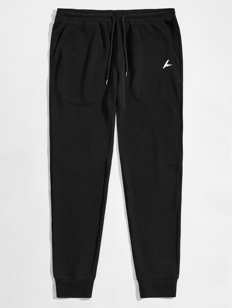 Manfinity Men Graphic Print Joggers - Black - View 1