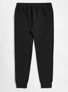 Manfinity Men Graphic Print Joggers - Black - View 2