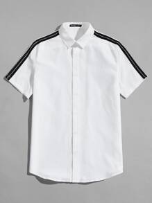 Manfinity Men Letter Taped Shirt - White - View 1