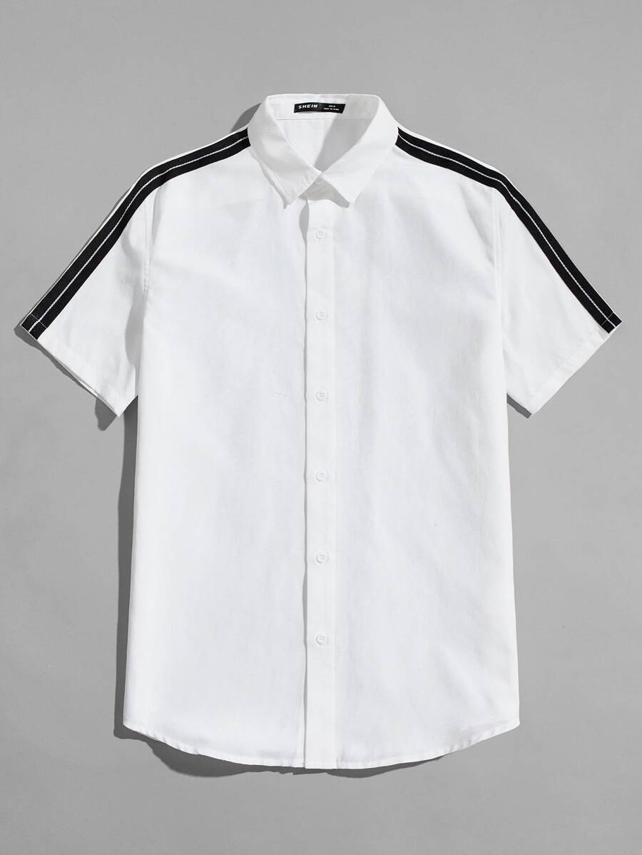 Manfinity Men Letter Taped Shirt - White - View 1