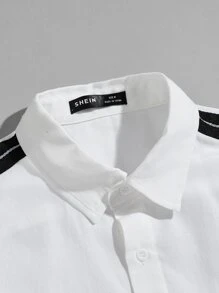 Manfinity Men Letter Taped Shirt - White - View 4