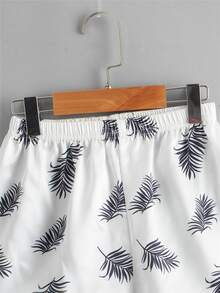 Boys Satin Tropical Print Lapel Collar PJ Set