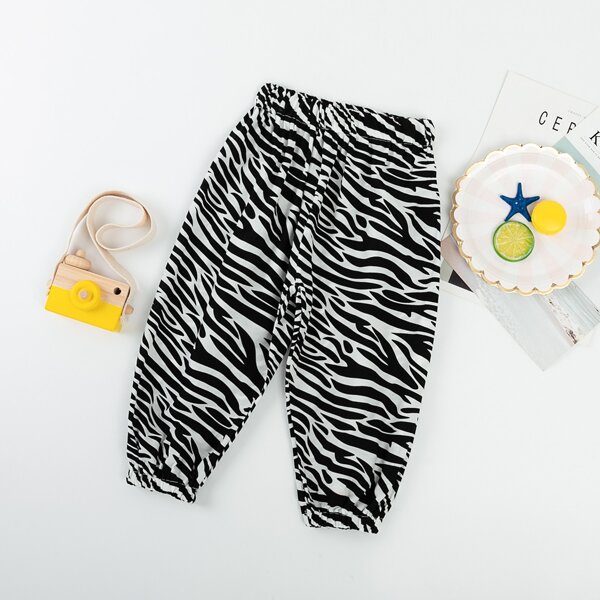 

Toddler Boys Zebra Striped Pants, Black and white