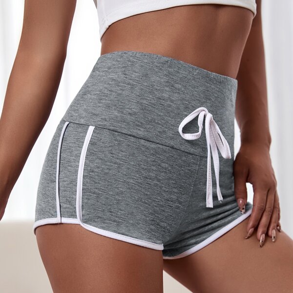 

Knot Front Binding Shorts, Grey