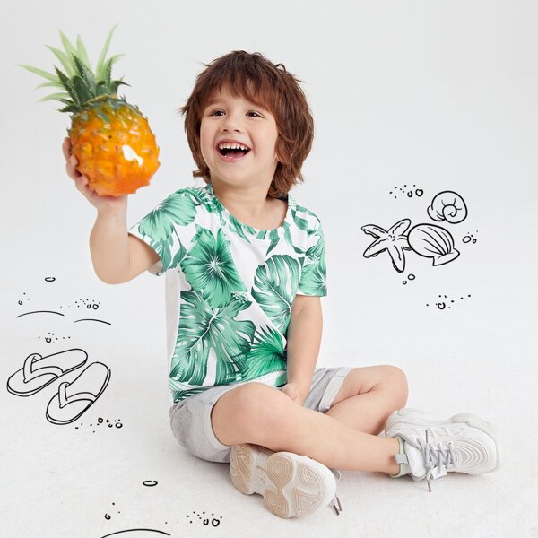 

Toddler Boys Tropical Print Tee & Track Shorts, Multicolor