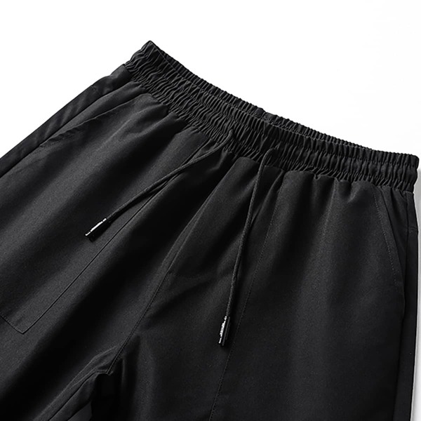 

Men Letter Graphic Drawstring Waist Pants, Black