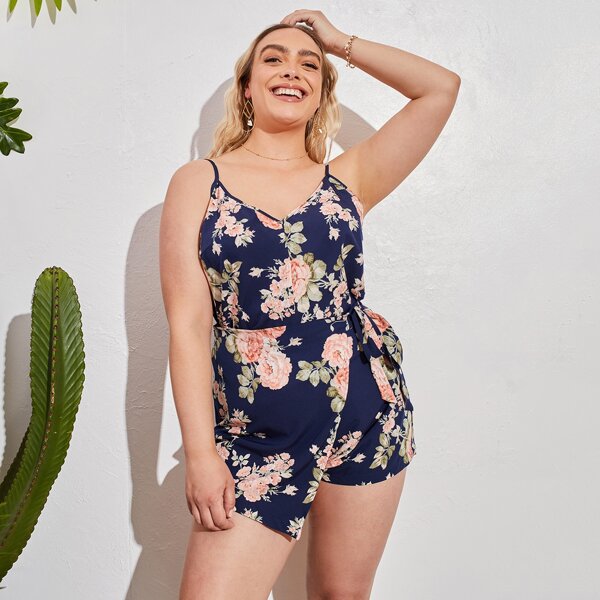 

Plus Floral Print Cami Top, Multicolor