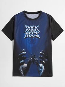 Manfinity Men Slogan And Figure Graphic Tee - Multicolor - View 1