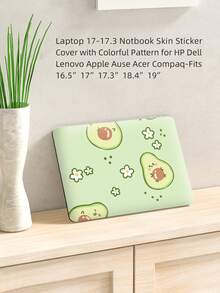 1sheet Cartoon Graphic 17 Inch Laptop Sticker - Green - View 7