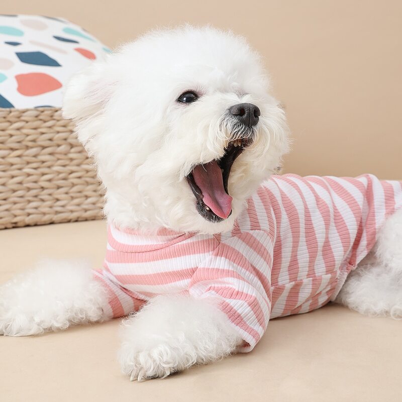 

Striped Pattern Pet Tee, Pink