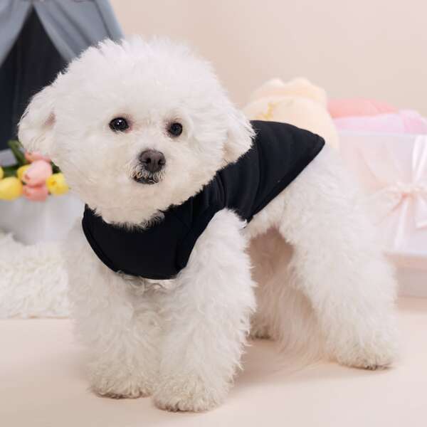 

Cartoon Graphic Pet Tank Top, Black