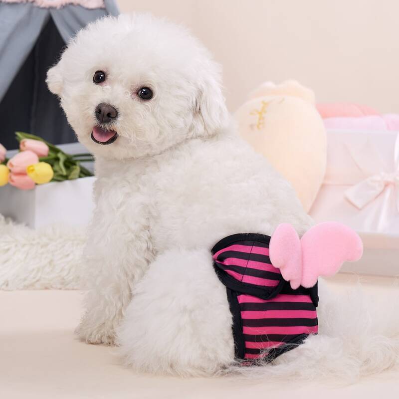 

Wing Decor Striped Pet Sanitary Pants, Pink