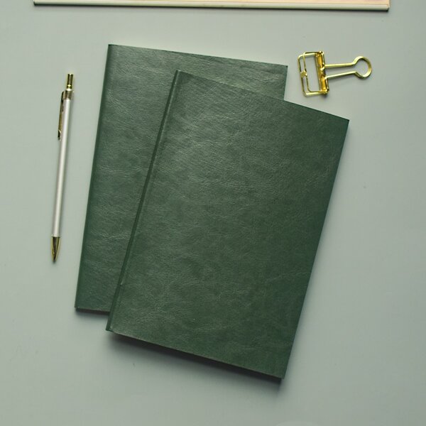 

1pc Plain Cover Notebook, Dark green