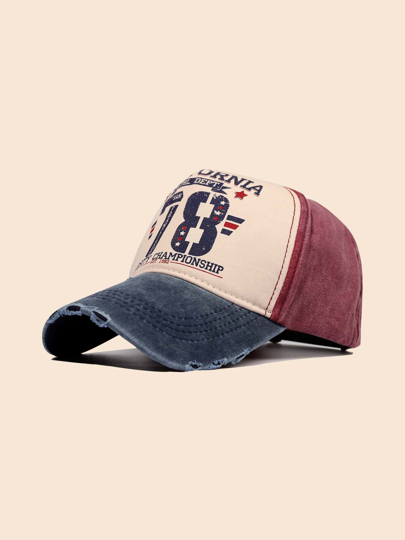 1 sombrero/sombrero de béisbol/gorra de camionero ajustable para el sol para deportes al aire libre y uso diario, diseño de número impreso de parches desgastados vintage de moda para hombres en la calle