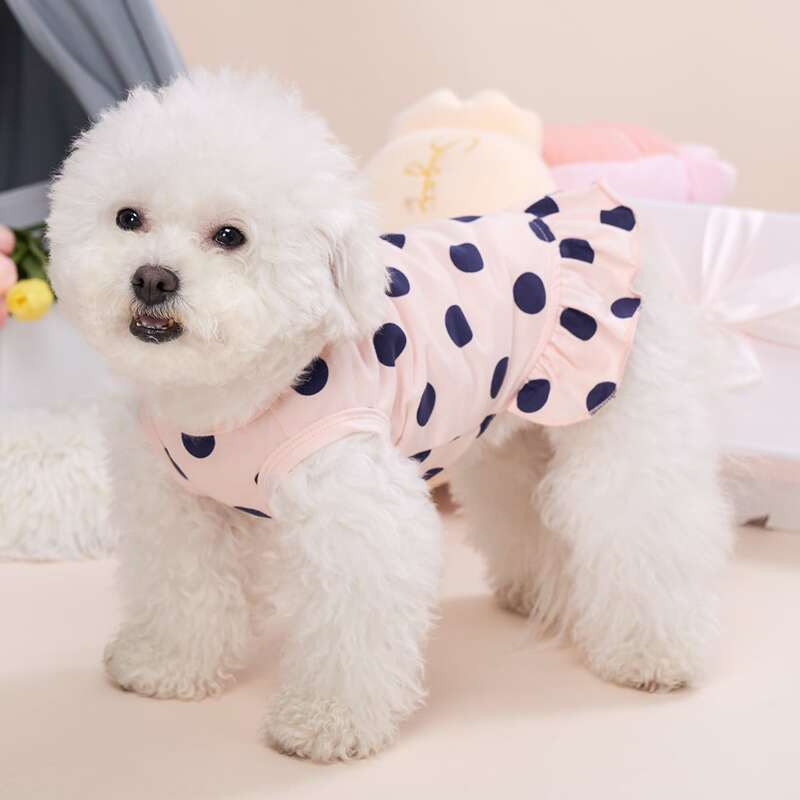 

Polka Dot Pattern Pet Dress, Pink