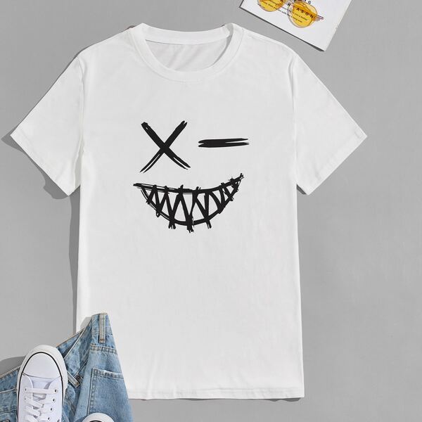 

Men Cartoon Graphic Tee, White