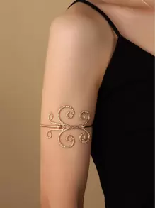 NAIZHU 1pc Fashionable Exaggerated & Sexy European And American Butterfly Metal Body Chain With Line Design And Adjustable Cuff - Yellow Gold - View 1