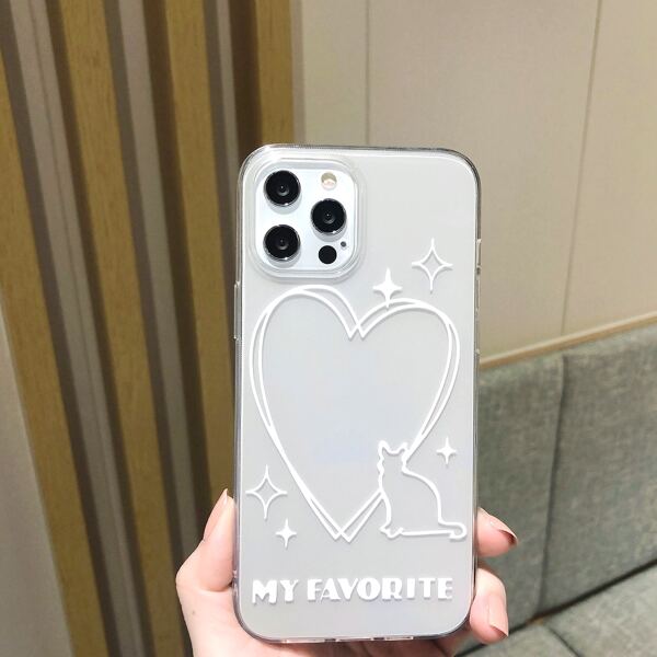 

Heart Pattern Clear Phone Case