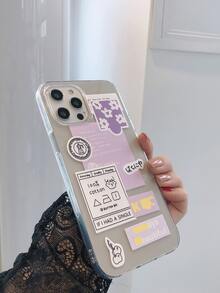 Sticker Pattern Clear Phone Case - Clear - View 2