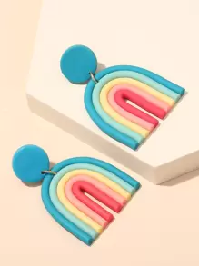 1 par de aretes de colores del arcoíris, adecuados para uso diario