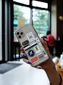 Apple Air Ticket Print Phone Case Compatible With IPhone 11,IPhone 13,IPhone 14 Pro Max - Clear - View 3