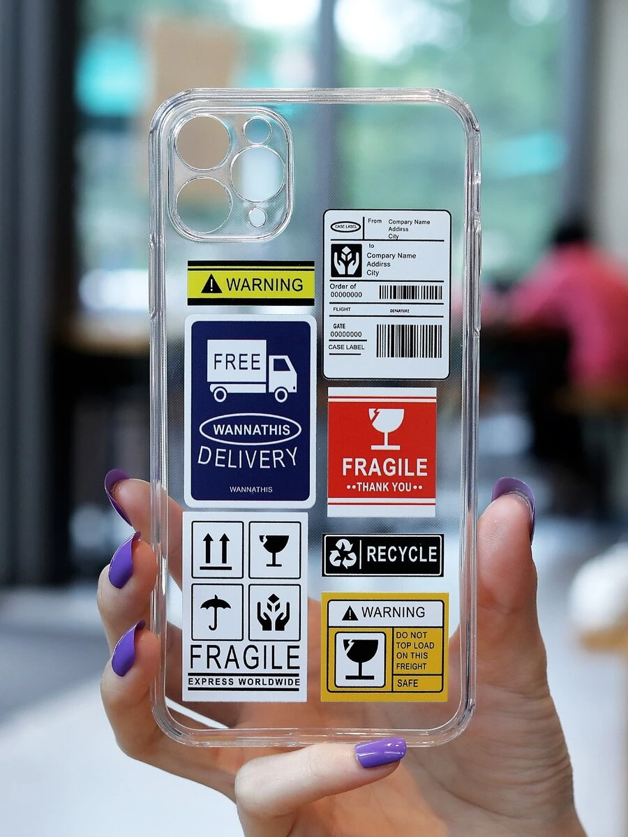 Funda de celular con estampado de pegatina - transparente - Ver 1
