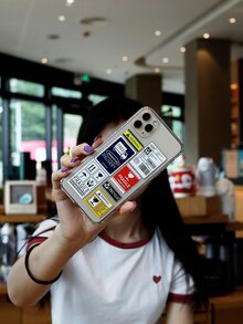 Funda de celular con estampado de pegatina - transparente - Ver 2