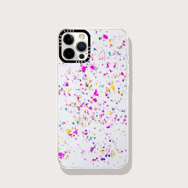 

Graphic Print Clear Phone Case, Multicolor