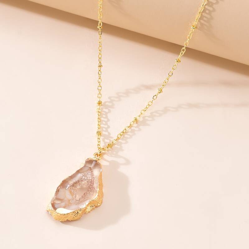 

Crystal Pendant Necklace, Gold