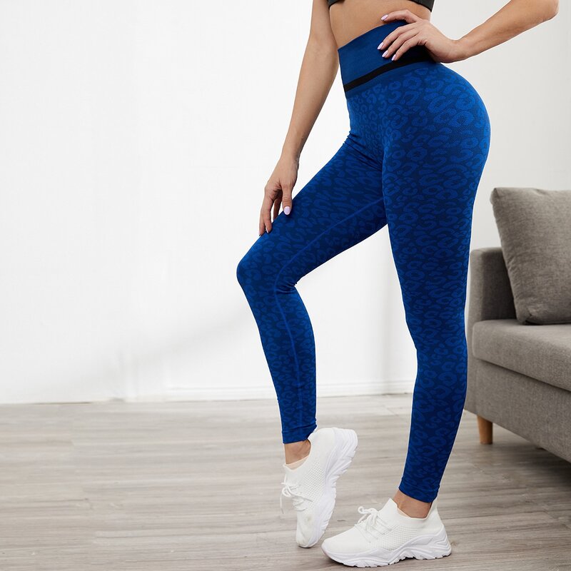 

Dalmatian Print Wide Waistband Sports Leggings, Royal blue