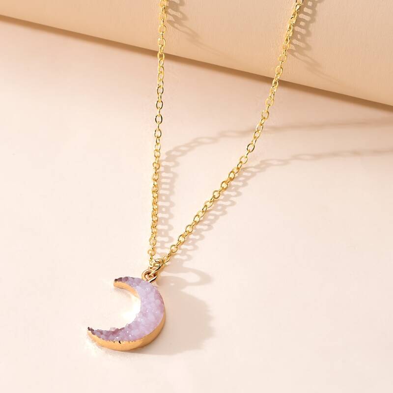 

Moon Pendant Necklace, Gold