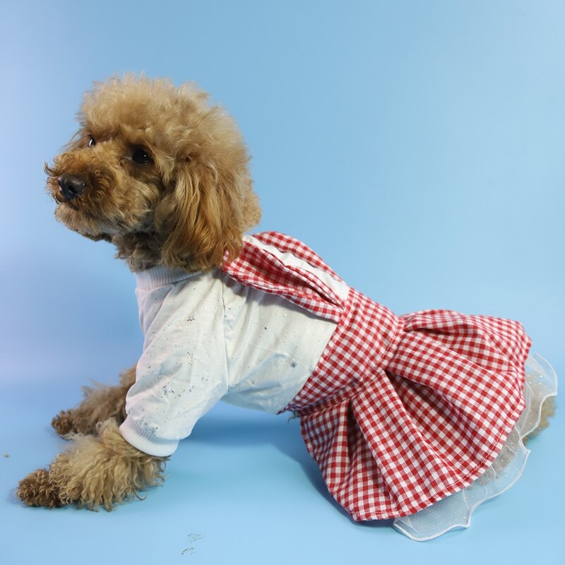 

Gingham Pattern Pet Dress, Multicolor
