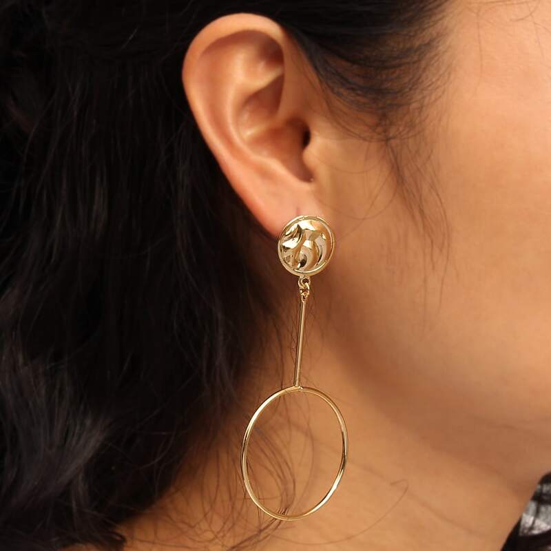

Ring Drop Earrings, Gold