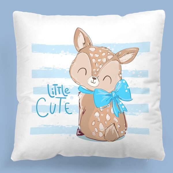 

Kids Deer Print Cushion Cover Without Filler, Multicolor