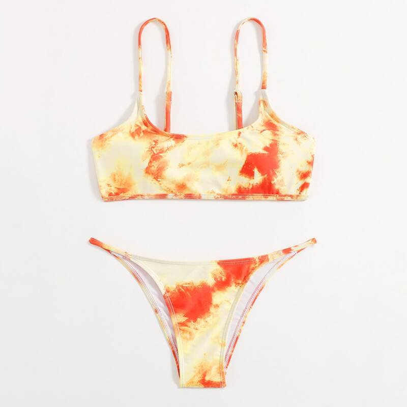 

Tie Dye Tanga Bikini Swimsuit, Multicolor