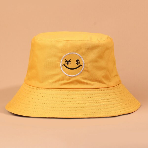 

Cartoon Embroidered Bucket Hat, Yellow